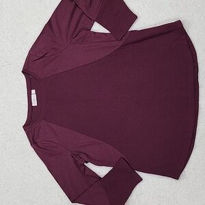 Belle By Kim Gravel Long Sleeve Waffle Knit Top